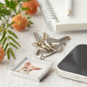 Chihuahua-Malerei - Niedliche Original-Hundkunst Schlüsselanhänger (Seite)