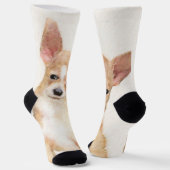 Chihuahua-Malerei - Niedliche Original-Hundkunst Socken (Gewinkelt)