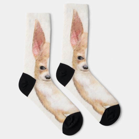 Chihuahua-Malerei - Niedliche Original-Hundkunst Socken (Rechts)