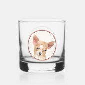 Chihuahua-Malerei - Niedliche Original-Hundkunst Whiskyglas (Rückseite)