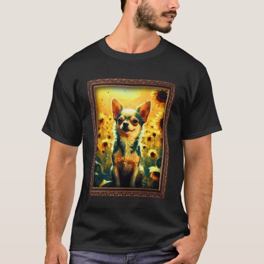 Chihuahua Malerei Sonnenblumen Blume Mama Frauen f T-Shirt (Vorderseite)