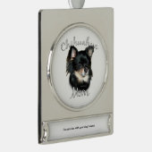 Chihuahua Mama 2 Banner-Ornament Silber (Rechts)