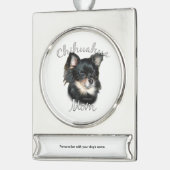 Chihuahua Mama 2 Banner-Ornament Silber (Links)