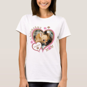 Chihuahua Mama Custom Foto Personalisiert Dog Owne T-Shirt