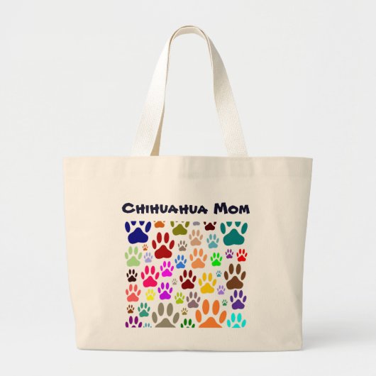 Chihuahua Mama Dog Paw Prints Jumbo Stoffbeutel (Vorne)