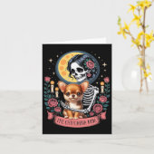 Chihuahua Mama Halloween Hund Onwer Skeleton Wom Karte (Gelbe Blume)