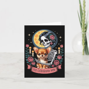 Chihuahua Mama Halloween Hund Onwer Skeleton Wom Karte