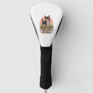 Chihuahua Mama Hund Rosa Blumen-Halstuch_1 Golf Headcover
