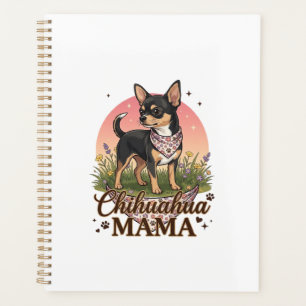 Chihuahua Mama Hund Rosa Blumen-Halstuch_1 Planer
