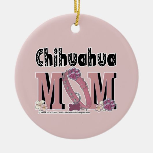Chihuahua MAMA Keramikornament (Vorne)