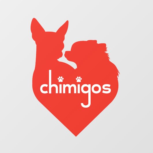 Chihuahua Mama Liebe Herz Chimigos Logo Car Fensteraufkleber (Blatt)