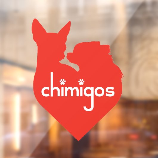 Chihuahua Mama Liebe Herz Chimigos Logo Car Fensteraufkleber (Blatt 2)