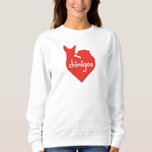 Chihuahua Mama Liebe Herz Chimigos Logo Sweatshirt (Vorderseite)