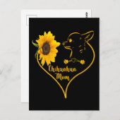 Chihuahua-Mama mit Sonnenblumen-Muttertag Postkarte (Vorne/Hinten)