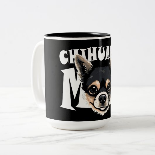 Chihuahua Mama Niedlich Chihuahua Momma Puppy Dog Zweifarbige Tasse (Vorderseite Links)