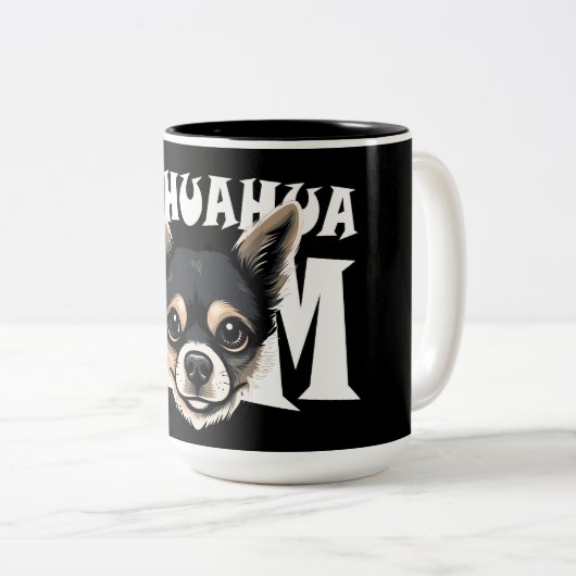Chihuahua Mama Niedlich Chihuahua Momma Puppy Dog Zweifarbige Tasse (VorderseiteRechts)