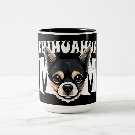 Chihuahua Mama Niedlich Chihuahua Momma Puppy Dog Zweifarbige Tasse (Mittel)