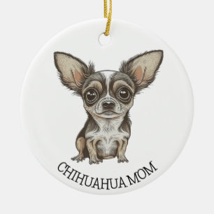 Chihuahua-Mama Niedlicher Hund Keramik Ornament