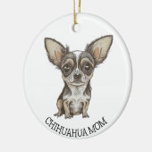 Chihuahua-Mama | Niedlicher Hund Keramik Ornament (Links)