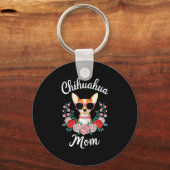 Chihuahua Mama Shirt Frauen Chihuahua Besitzermütt Schlüsselanhänger (Vorderseite)