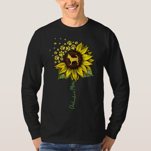 Chihuahua Mama Sunflower Chiwawa Dog Mama Mama T-Shirt (Vorderseite)