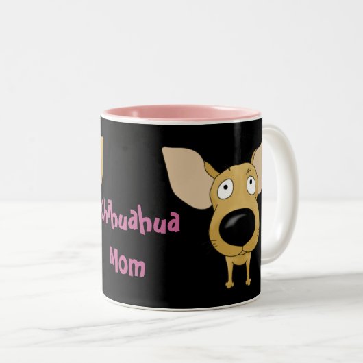 Chihuahua-Mama-Tasse Zweifarbige Tasse (VorderseiteRechts)