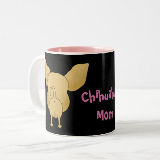 Chihuahua-Mama-Tasse Zweifarbige Tasse (Vorderseite Links)