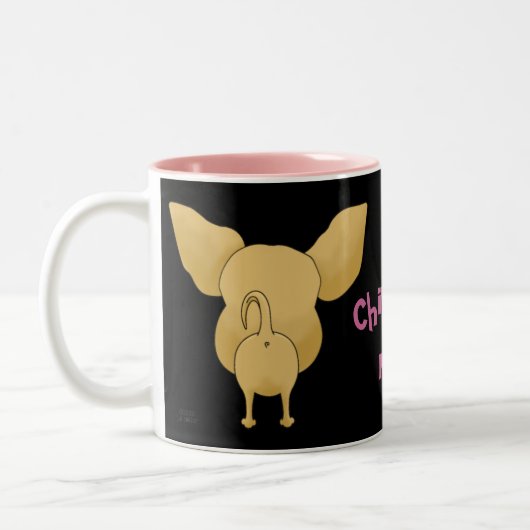 Chihuahua-Mama-Tasse Zweifarbige Tasse (Links)