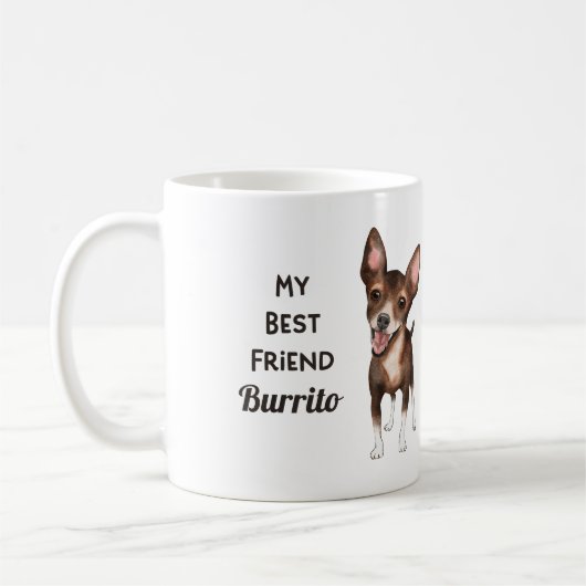 Chihuahua mein bester Freund Individuelle Name Kaffeetasse (Links)