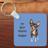 Chihuahua Meine beste Individuelle Name-Adresse Schlüsselanhänger (Vorderseite)