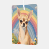 Chihuahua Memorial Custom Dog Name Rainbow Bridge Ornament Aus Metall (Vorderseite links)