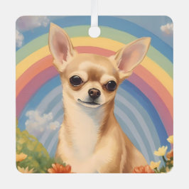 Chihuahua Memorial Custom Dog Name Rainbow Bridge Ornament Aus Metall
