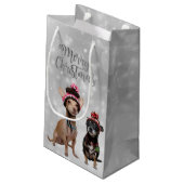 Chihuahua Merry Christmas Kleine Geschenktüte (Rückseite Schrägansicht)