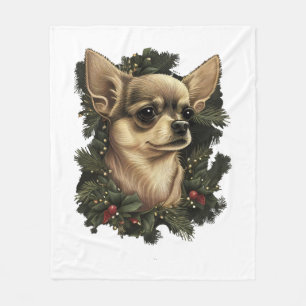 Chihuahua Merry Christmas X-Mas Tree Niedlich Fleecedecke