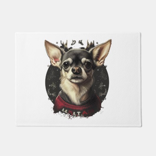 Chihuahua Merry Christmas X-Mas Tree Niedlich Fußmatte (Vorderseite)