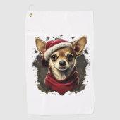 Chihuahua Merry Christmas X-Mas Tree Niedlich Golfhandtuch (Vorderseite)