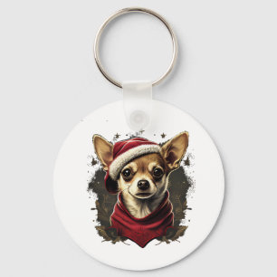 Chihuahua Merry Christmas X-Mas Tree Niedlich Schlüsselanhänger
