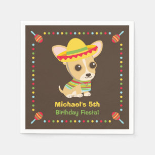 Chihuahua Mexican Kids Fiesta Party Supplies Serviette