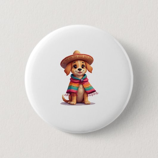 Chihuahua Mexico Cinco de Mayo Funny Dog (1) Button (Vorderseite)