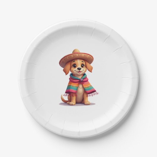 Chihuahua Mexico Cinco de Mayo Funny Dog (1) Pappteller (Vorderseite)