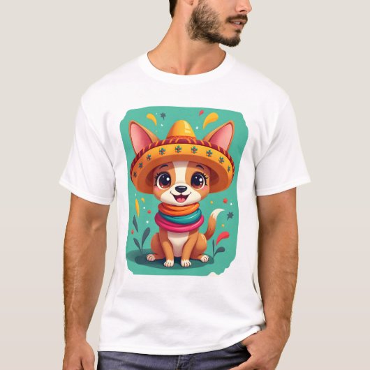 Chihuahua Mexico Cinco de Mayo Funny Dog (2) T-Shirt (Vorderseite)