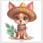 Chihuahua Mexico Cinco de Mayo Funny Dog (3) Aufkleber (Blatt)