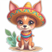 Chihuahua Mexico Cinco de Mayo Funny Dog (3) Aufkleber (Vorderseite)