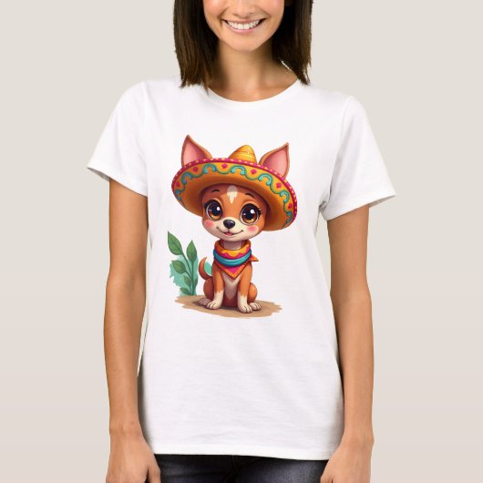 Chihuahua Mexico Cinco de Mayo Funny Dog (3) T-Shirt (Vorderseite)