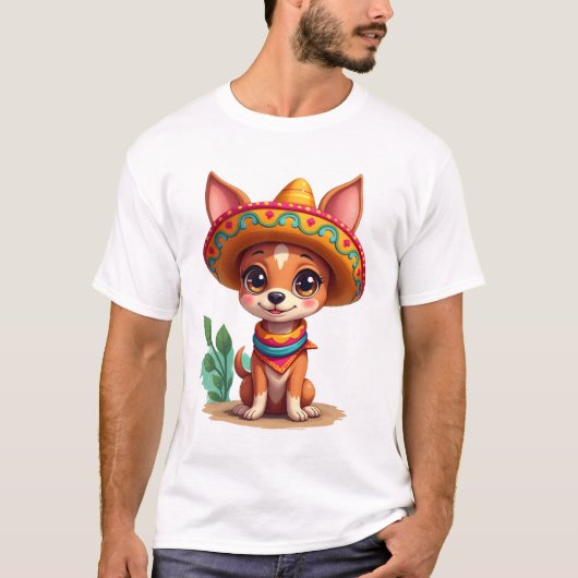 Chihuahua Mexico Cinco de Mayo Funny Dog (3) T-Shirt (Vorderseite)