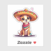 Chihuahua Mexico Cinco de Mayo Funny Dog (4) Aufkleber (Blatt)