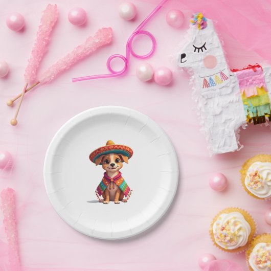 Chihuahua Mexico Cinco de Mayo Funny Dog (4) Pappteller (Party)