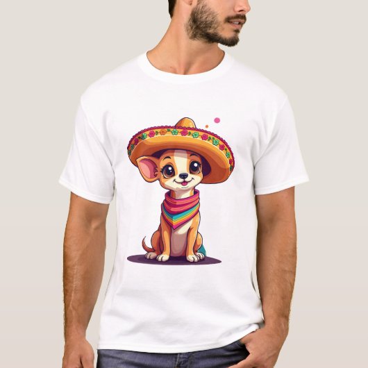 Chihuahua Mexico Cinco de Mayo Funny Dog (4) T-Shirt (Vorderseite)