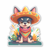 Chihuahua Mexico Cinco de Mayo Funny Dog (5) Aufkleber (Vorderseite)