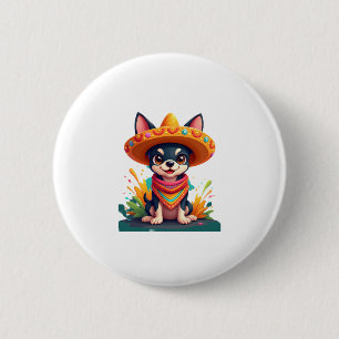 Chihuahua Mexico Cinco de Mayo Funny Dog (5) Button